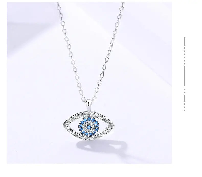925 Sterling Silver Evil Eye Necklace – Elegant Korean Style Pendant - Reggae Kush