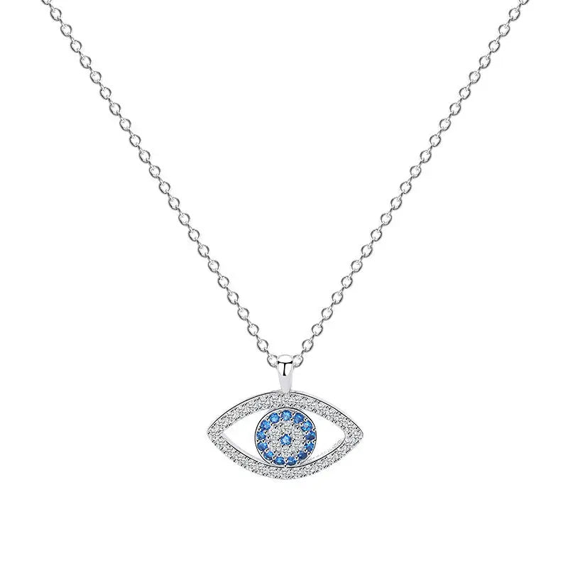 925 Sterling Silver Evil Eye Necklace – Elegant Korean Style Pendant - Reggae Kush