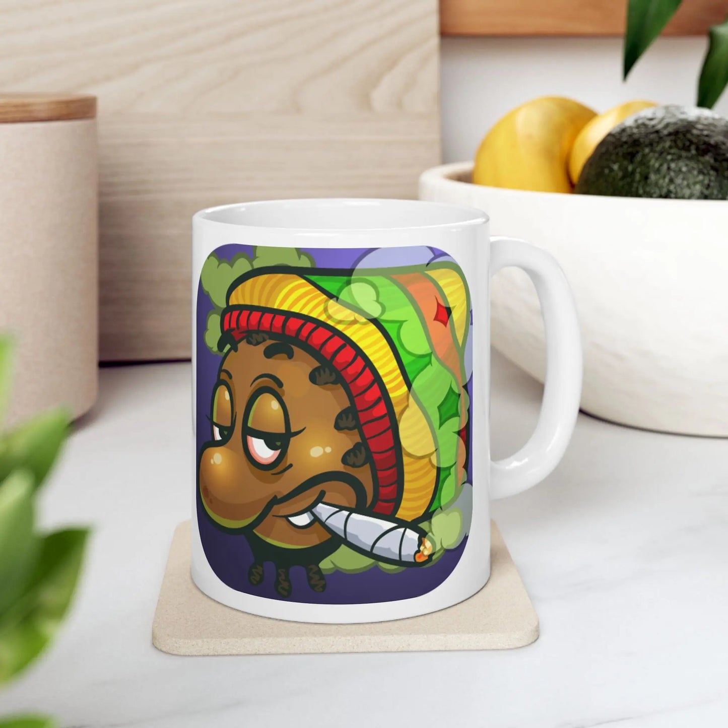 Funny Weed-Themed Ceramic Mug - Reggae Kush