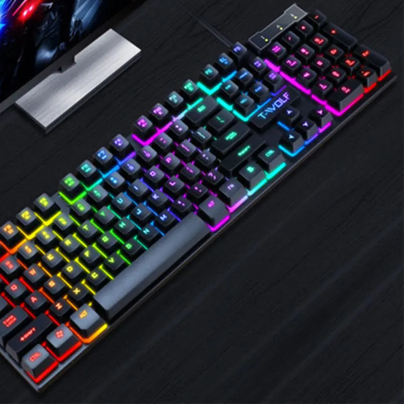 Gaming Usb Luminous Wired Keyboard Floating Manipulator - Reggae Kush
