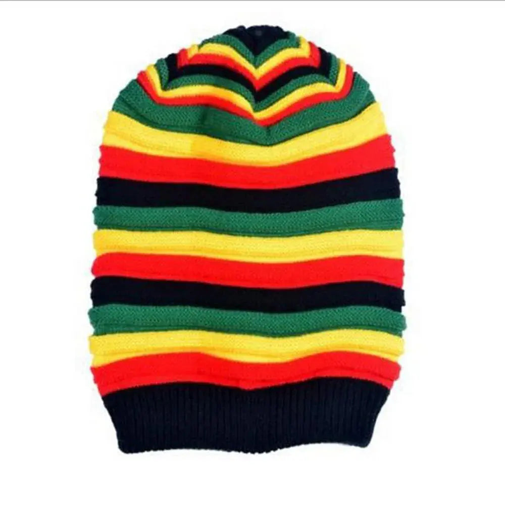 Handmade Reggae Rasta Tam - Authentic Striped Hat with Dreadlock Fit - Reggae Kush