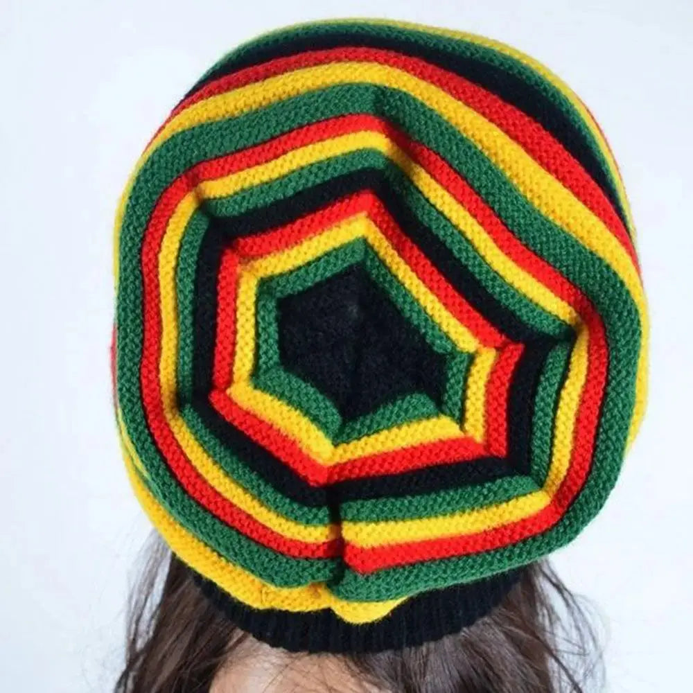 Handmade Reggae Rasta Tam - Authentic Striped Hat with Dreadlock Fit - Reggae Kush