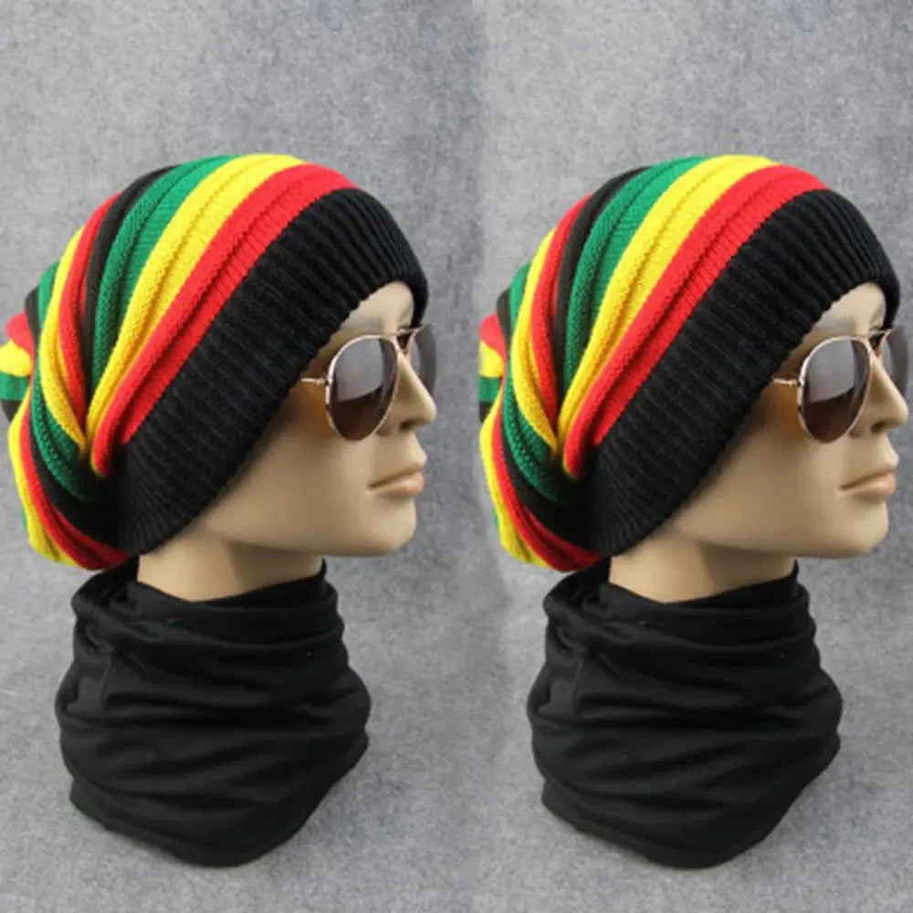 Handmade Reggae Rasta Tam - Authentic Striped Hat with Dreadlock Fit - Reggae Kush