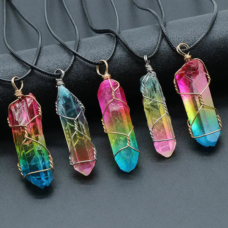 Hot Selling Stone Crystal Pillar Necklace – Tree of Life Pendant - Reggae Kush