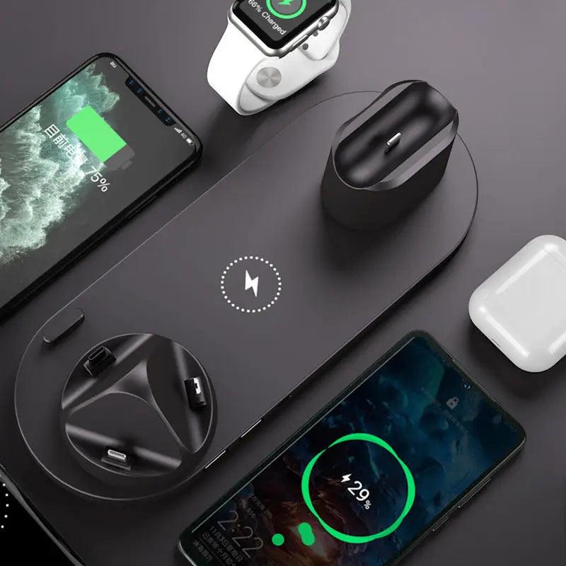 IrieCharge™ 6-in-1 Wireless Charger - iPhone & Apple Watch - 15W Fast Charging - Reggae Kush