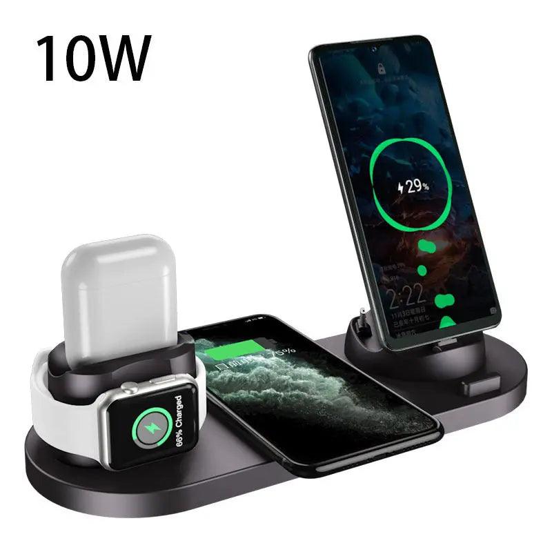 IrieCharge™ 6-in-1 Wireless Charger - iPhone & Apple Watch - 15W Fast Charging - Reggae Kush
