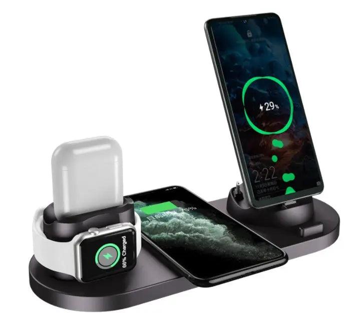 IrieCharge™ 6-in-1 Wireless Charger - iPhone & Apple Watch - 15W Fast Charging - Reggae Kush