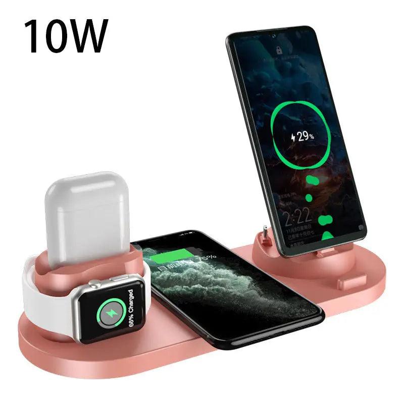 IrieCharge™ 6-in-1 Wireless Charger - iPhone & Apple Watch - 15W Fast Charging - Reggae Kush