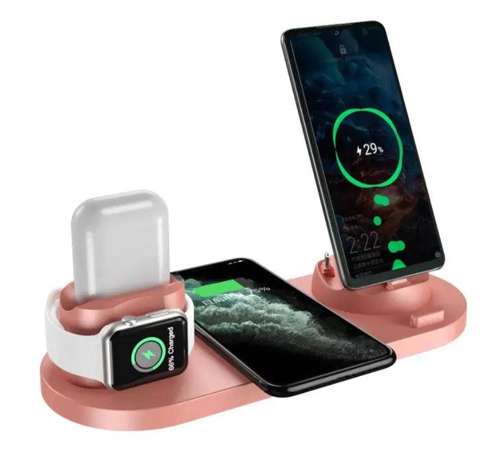 IrieCharge™ 6-in-1 Wireless Charger - iPhone & Apple Watch - 15W Fast Charging - Reggae Kush