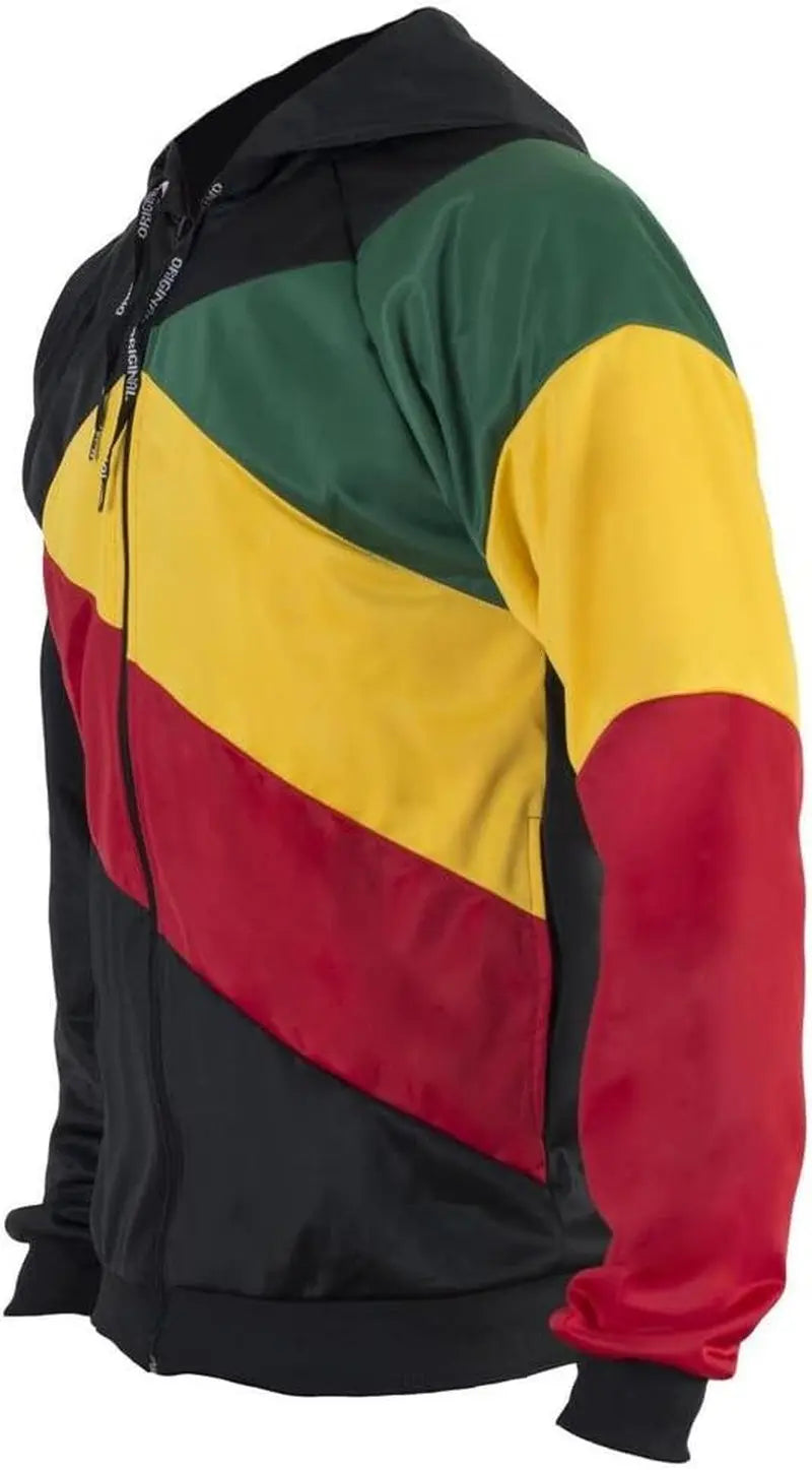 Reggae Striped Hooded Zip-Up Jacket - Reggae Kush