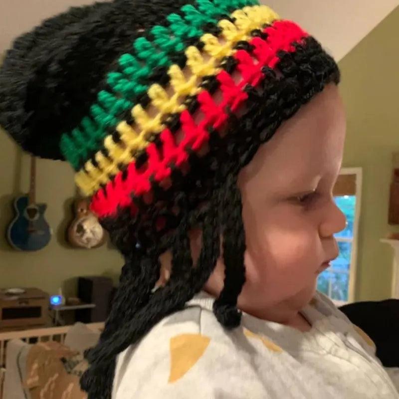 Kids Rasta Beanie - Wool Reggae Hat for Spring & Autumn - Irie Style - Reggae Kush