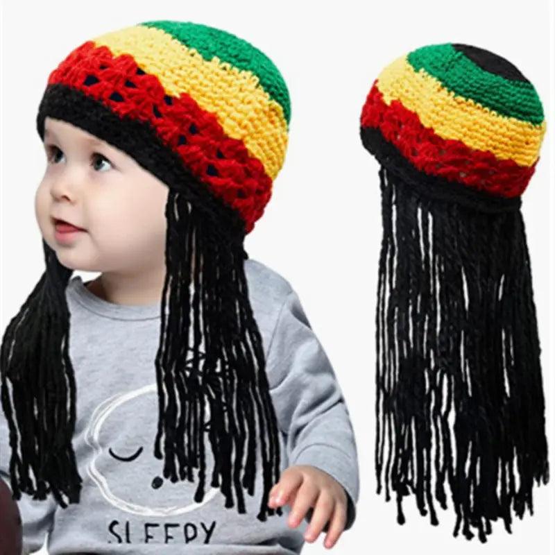 Kids Rasta Beanie - Wool Reggae Hat for Spring & Autumn - Irie Style - Reggae Kush