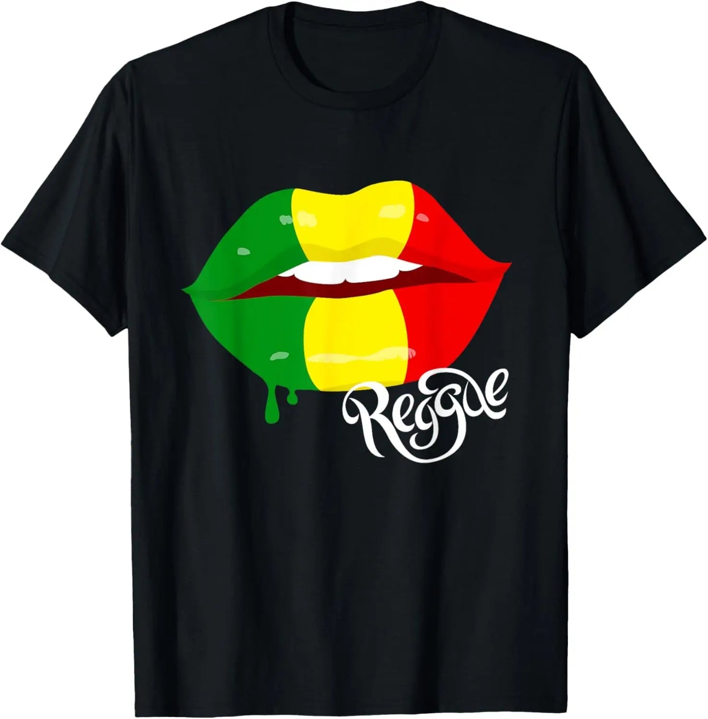 Reggae Clothing for Women, Rastafarian Flag Lips, Reggae T-Shirt - Reggae Kush