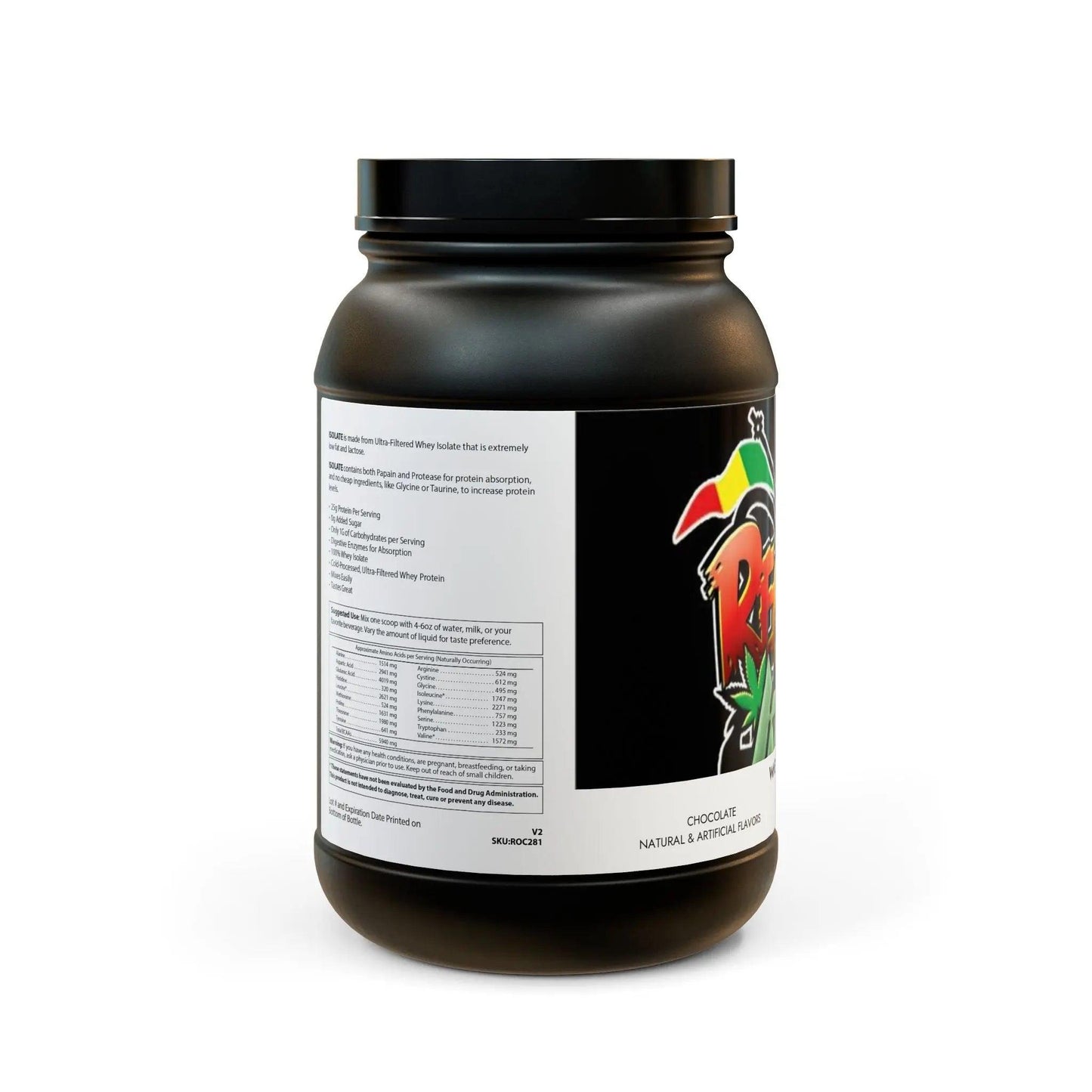 Reggae Kush Chocolate Whey Isolate - 2lb (907g) - Natural Muscle Recovery & Growth - Reggae Kush