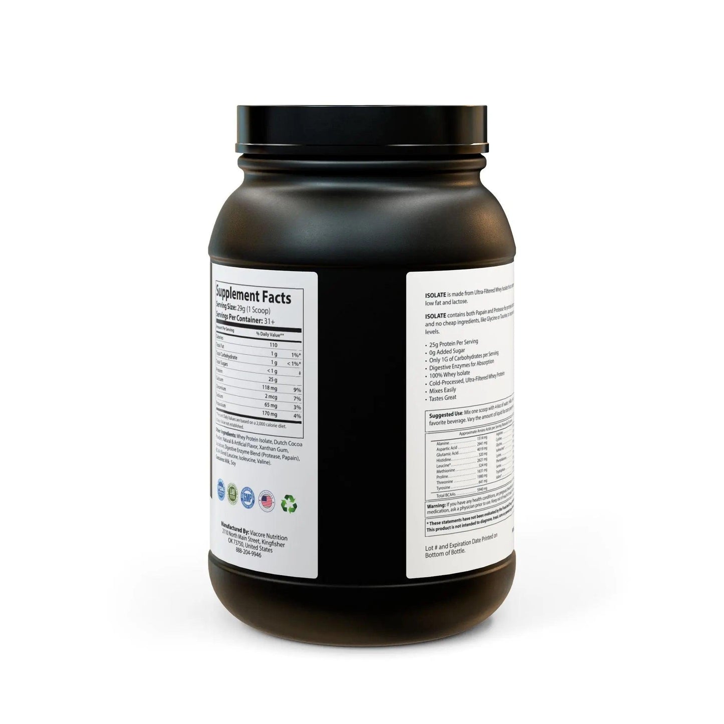 Reggae Kush Chocolate Whey Isolate - 2lb (907g) - Natural Muscle Recovery & Growth - Reggae Kush