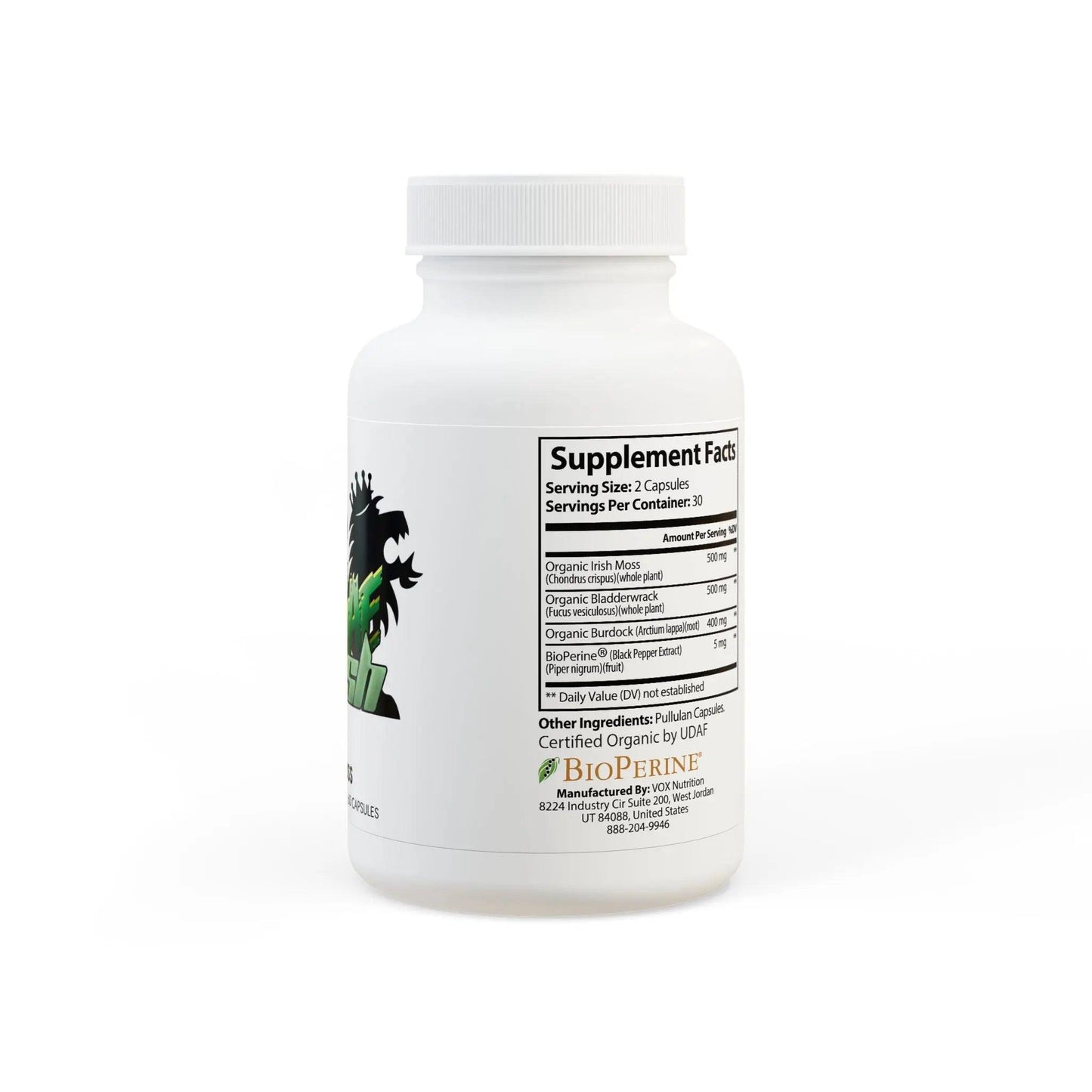 Reggae Kush Sea Moss Capsules - 92 Minerals, Organic & Vegan - 60 Count - Reggae Kush