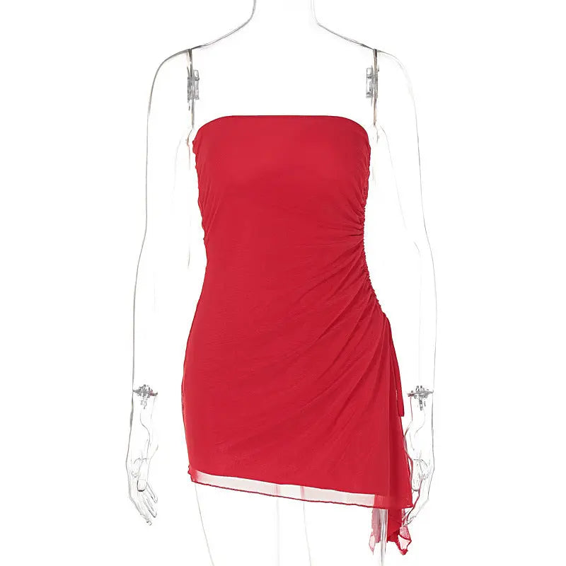 Reggae Kush Tube Top Mini Dress - Strapless Split Dress - Irie Vibes - Reggae Kush