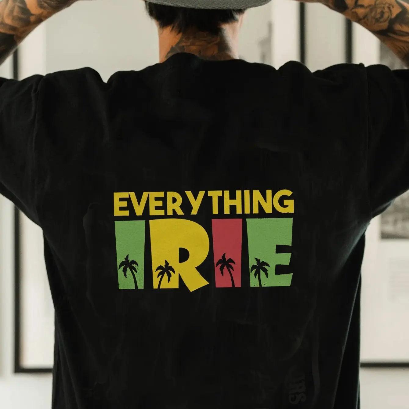 Reggae Kush 'Everything Irie' T-Shirt - Rasta Graphic Tee - Organic Cotton Blend - Reggae Kush