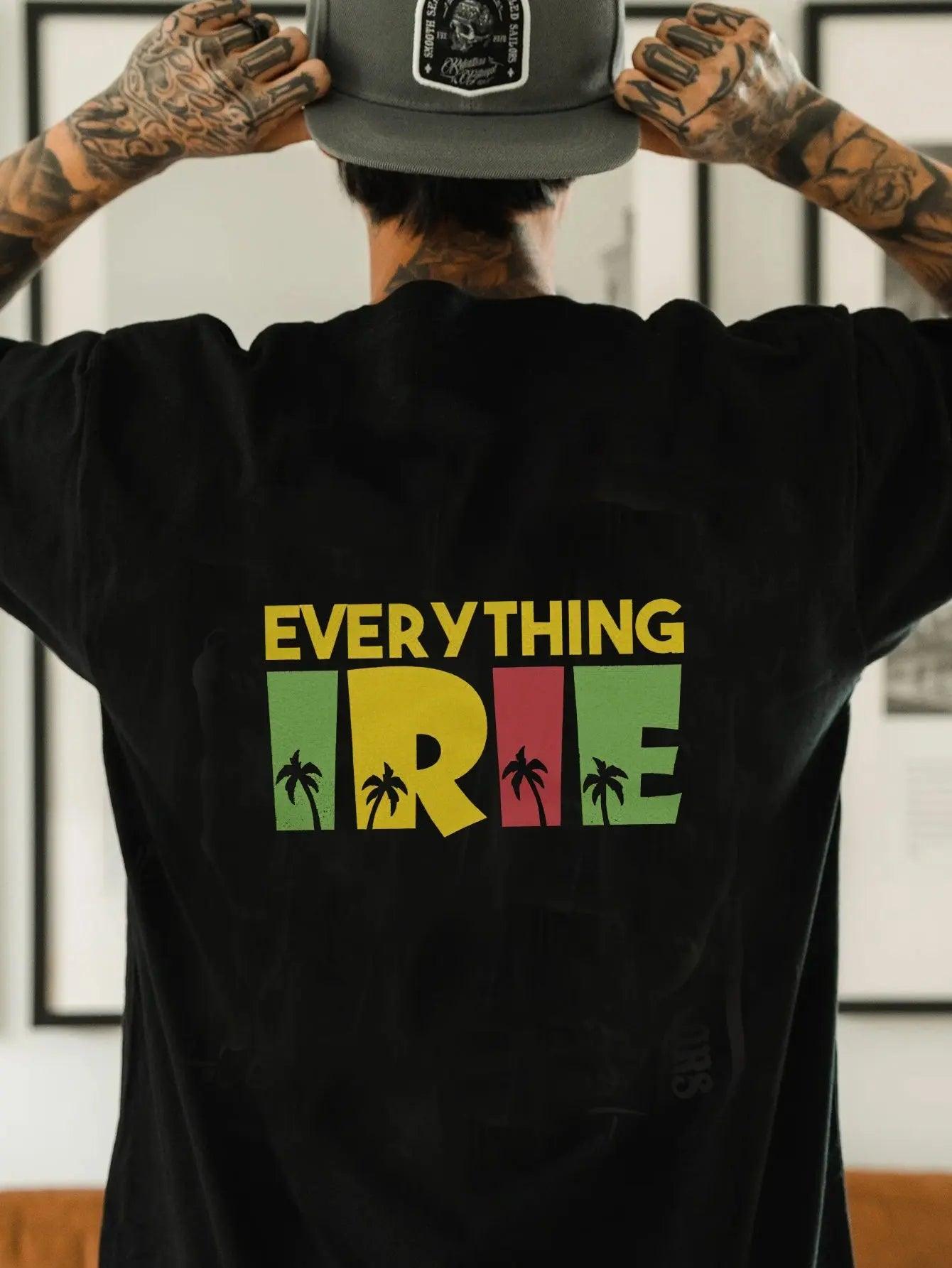 Reggae Kush 'Everything Irie' T-Shirt - Rasta Graphic Tee - Organic Cotton Blend - Reggae Kush