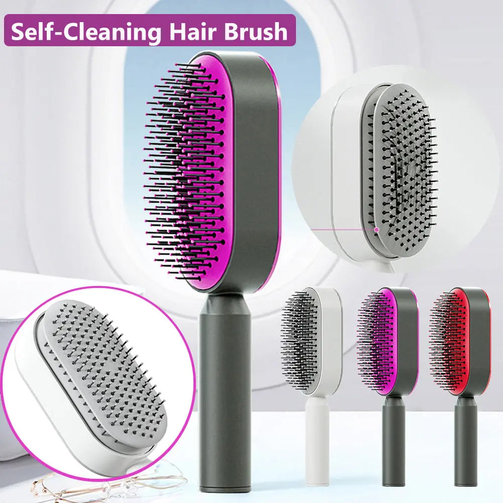 Self-Cleaning Hair Brush – Effortless Detangling & Scalp Massage - Reggae Kush