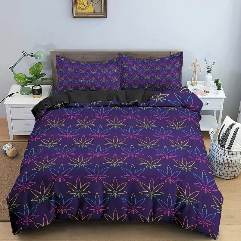 Weed Leaf Bedding Set - Reggae Kush