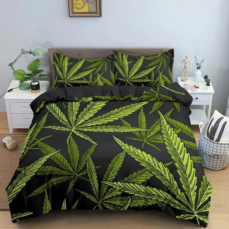 Weed Leaf Bedding Set - Reggae Kush