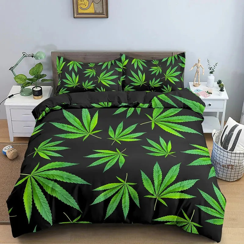 Weed Leaf Bedding Set - Reggae Kush