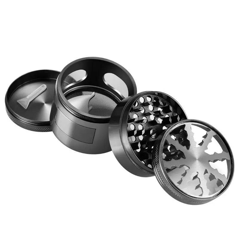 Zinc Alloy 4-Piece, 3-Chamber Grinder - 2.4 Inch - Reggae Kush