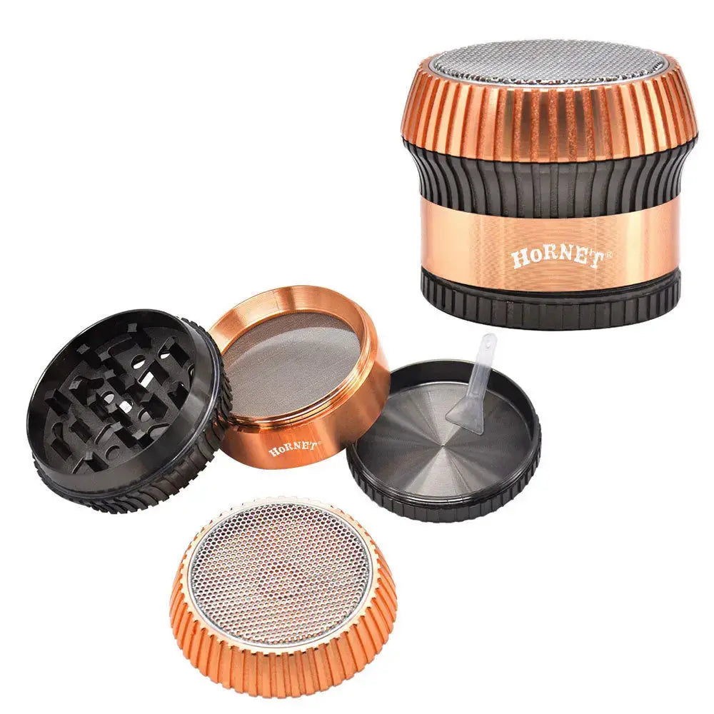 Zinc Alloy 4-Piece, 3-Chamber Grinder - 2.4 Inch - Reggae Kush