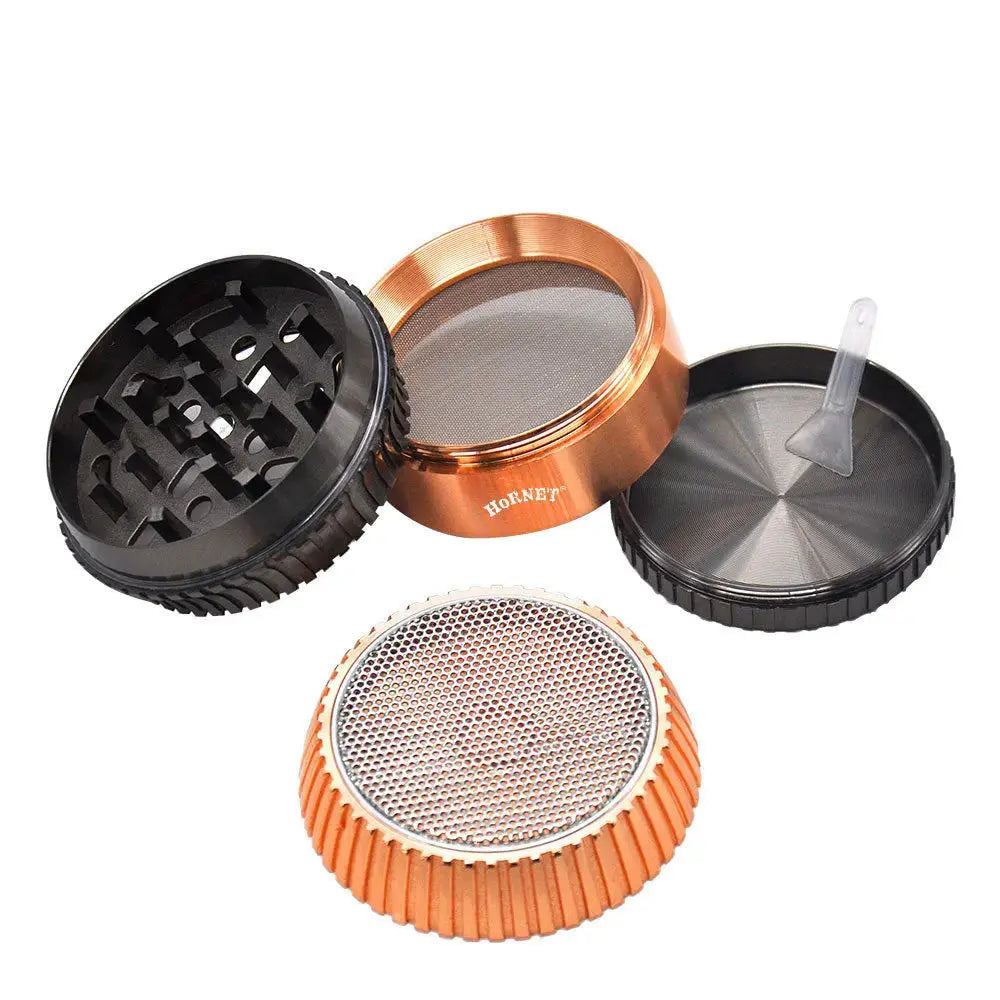 Zinc Alloy 4-Piece, 3-Chamber Grinder - 2.4 Inch - Reggae Kush