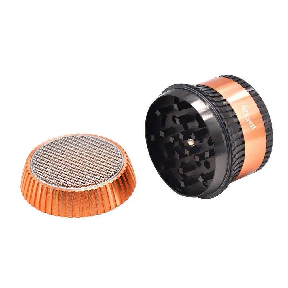 Zinc Alloy 4-Piece, 3-Chamber Grinder - 2.4 Inch - Reggae Kush