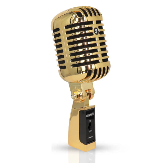 5Core Vintage Microphone Classic Dynamic Professional XLR Studio Retro Style Mic Gold - Reggae Kush