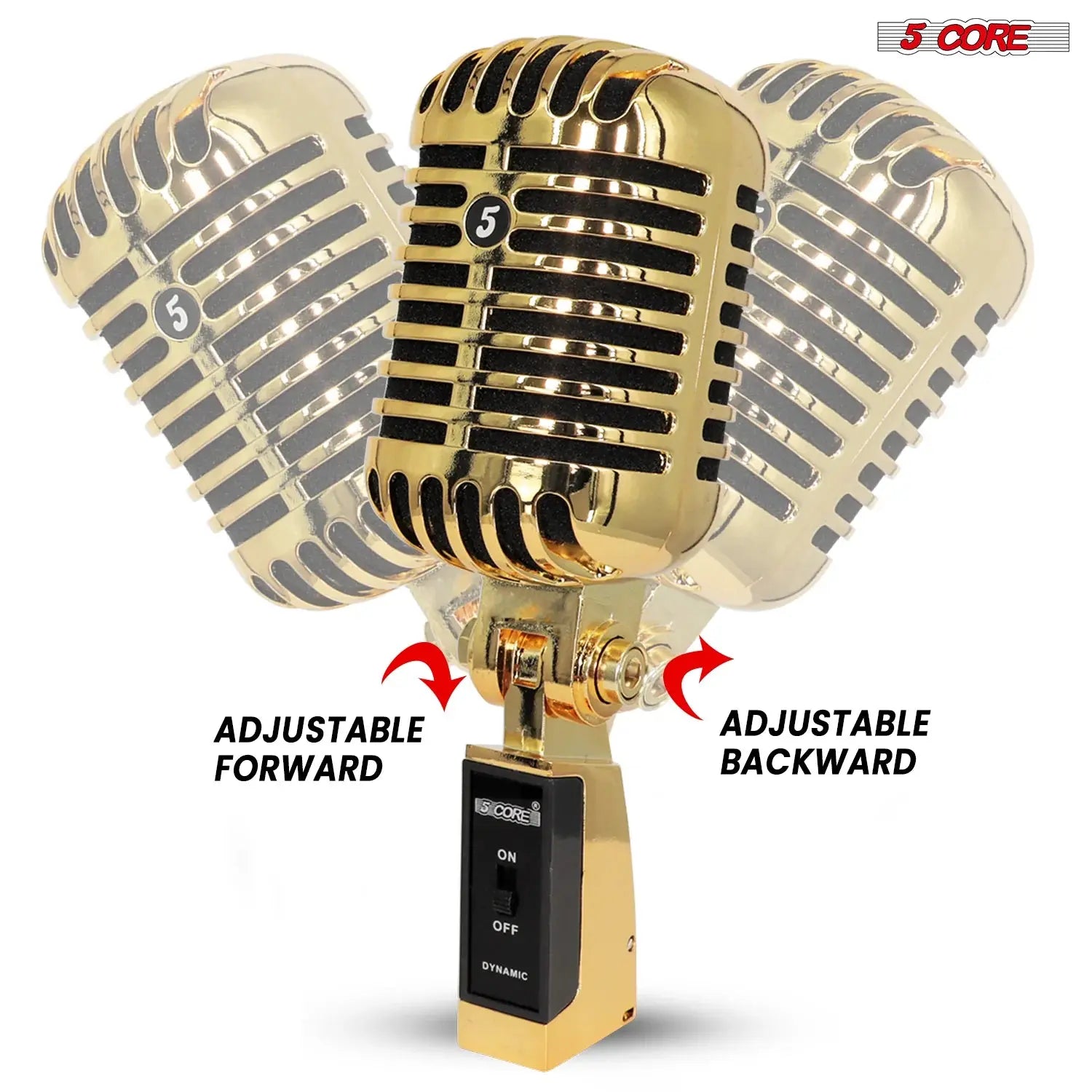 5Core Vintage Microphone Classic Dynamic Professional XLR Studio Retro Style Mic Gold - Reggae Kush