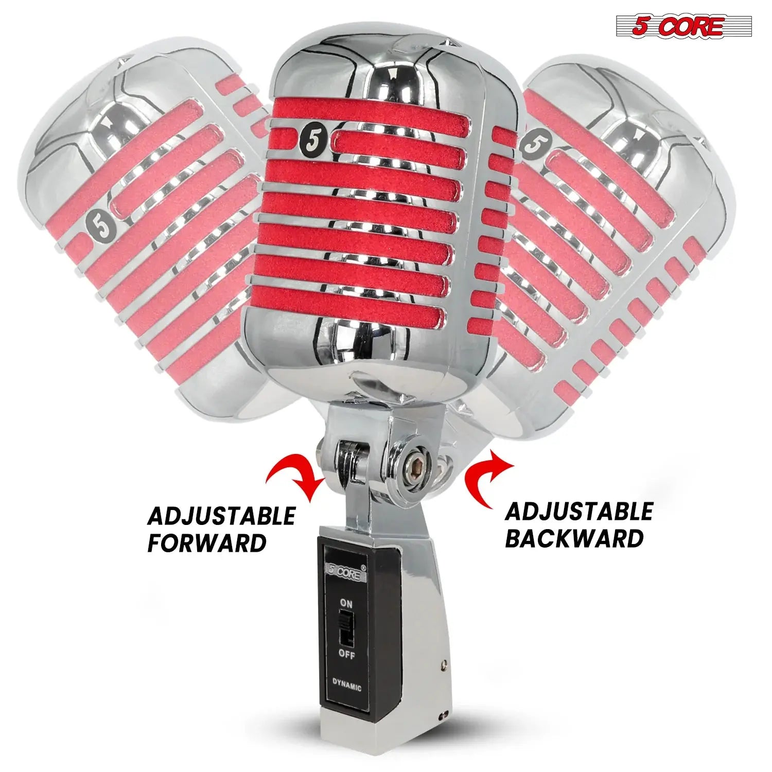 5Core Vintage Microphone Classic Dynamic Professional XLR Studio Retro Style Mic RED - Reggae Kush