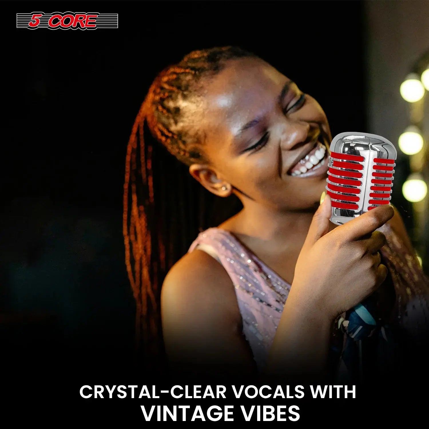 5Core Vintage Microphone Classic Dynamic Professional XLR Studio Retro Style Mic RED - Reggae Kush