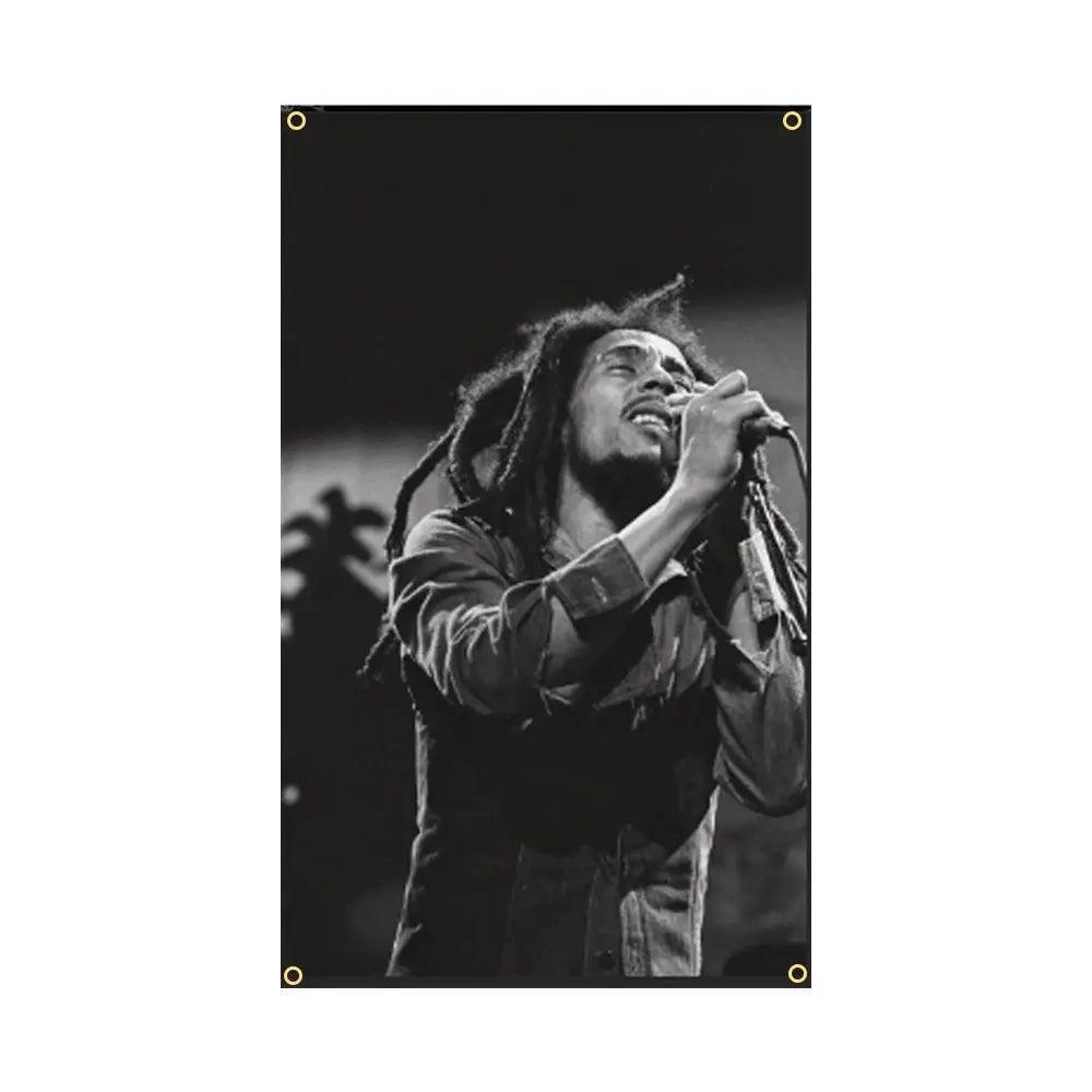 Bob Marley Tapestry Banner - 3x5 ft Reggae Flag for Home Decor & Music Room - Rasta Colors - Reggae Kush