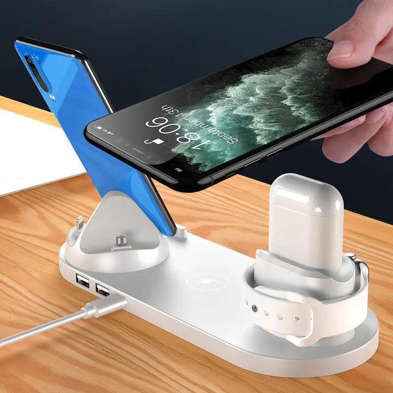 IrieCharge™ 6-in-1 Wireless Charger - iPhone & Apple Watch - 15W Fast Charging - Reggae Kush