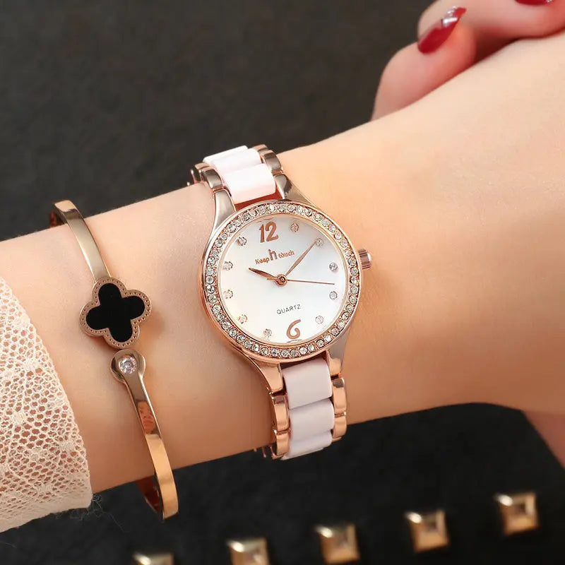 Luxury Women's Quartz Watch – Elegant Diamond wristwatch - Reggae Kush