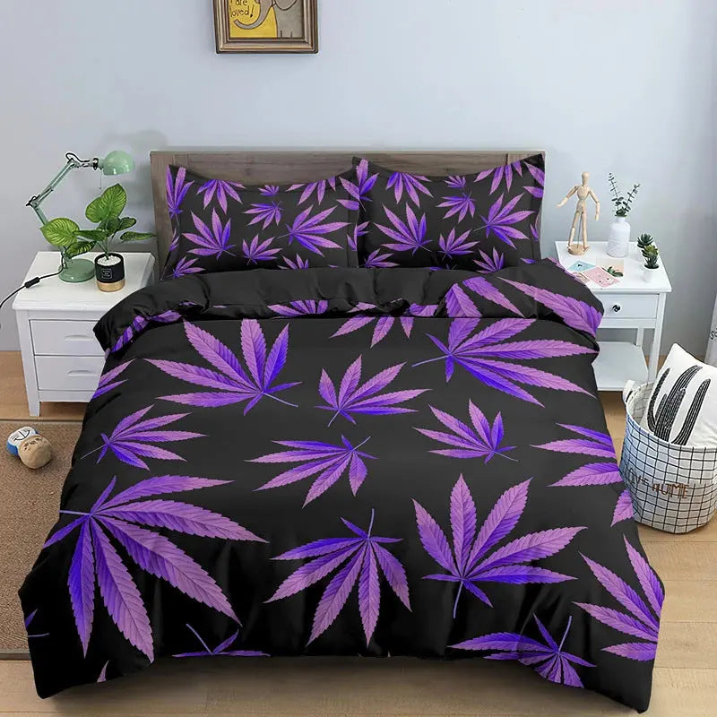 Weed Leaf Bedding Set - Reggae Kush